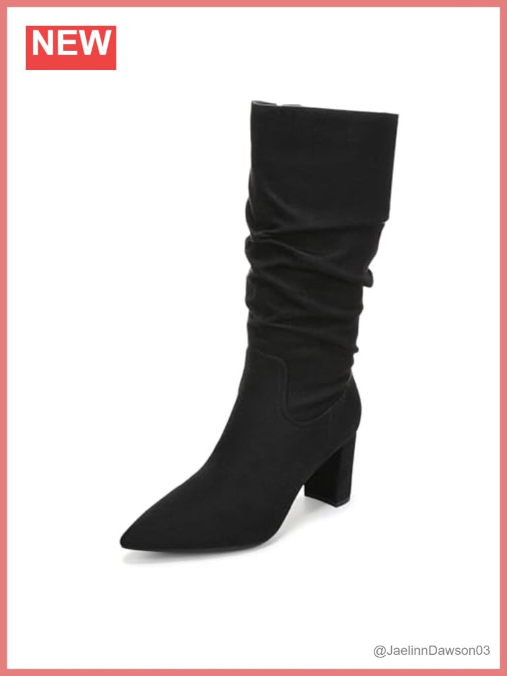 LifeStride Renee Wide Calf Knee High Boots Zip Block Heel Pointed Toe Women's